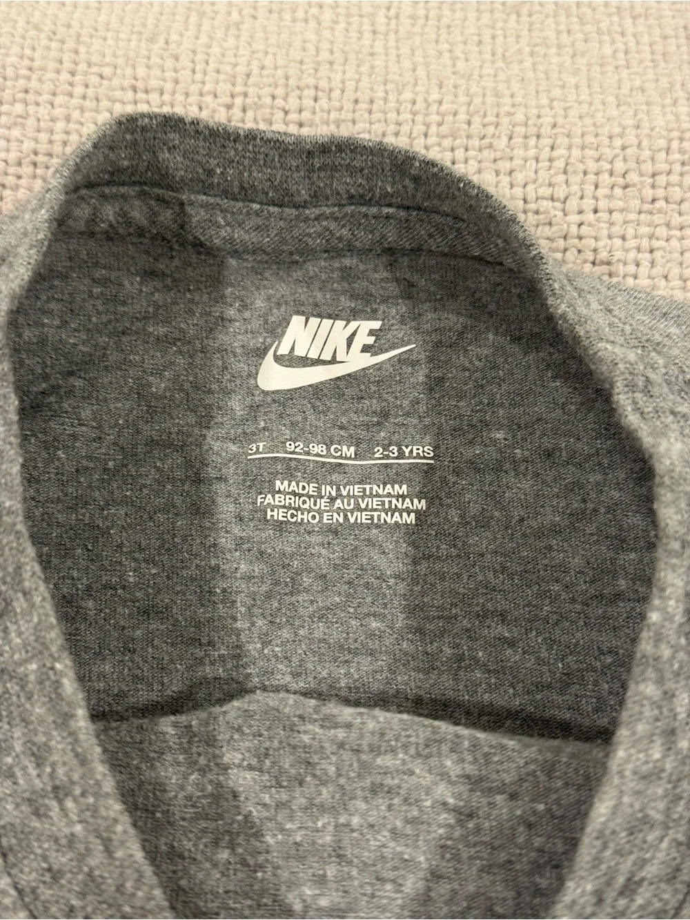 Nike Gray Crew Tee with White Swoosh